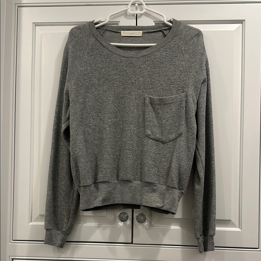 Project Social T Gray Boxy Crop Hoodie